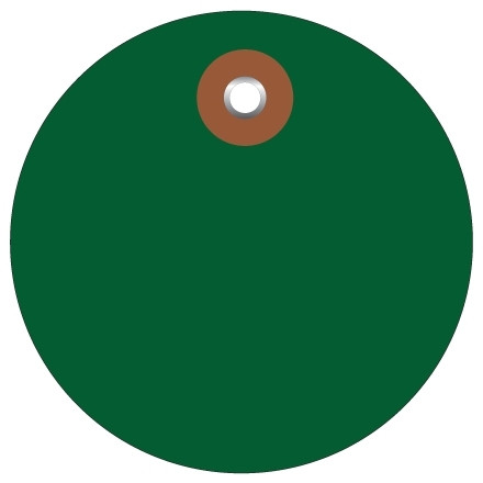 Etiquetas circulares de plástico verde - 3 "