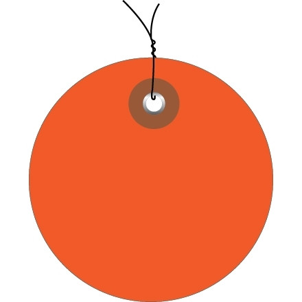 Etiquetas circulares de plástico naranja precableadas - 3 "