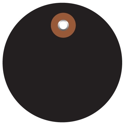 Etiquetas circulares de plástico negras - 2 "