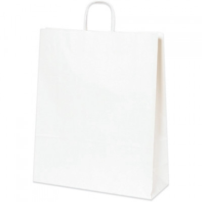 Bolsas de papel blancas para compras, tamaño queen - 16 x 6 x 19 1/4 