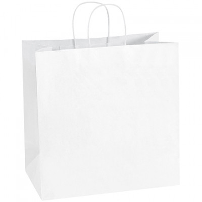 Bolsas de papel blancas para la compra, estrella - 13 x 7 x 13 