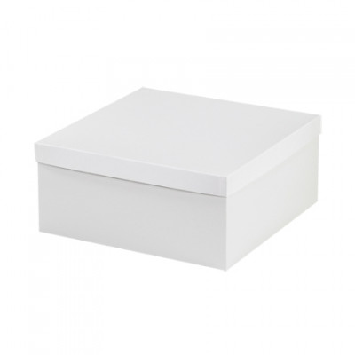 Cajas de cartón para regalo, parte inferior, Deluxe, blancas, 14 x 14 x 6 