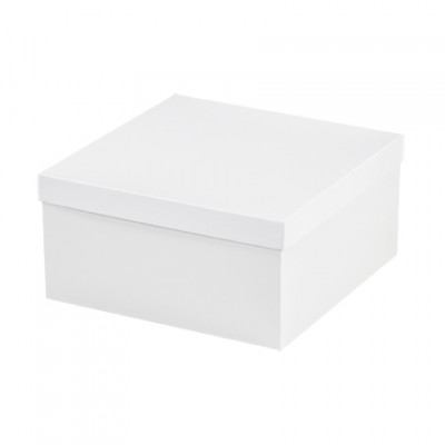 Cajas de regalo de aglomerado, parte inferior, Deluxe, blancas, 12 x 12 x 6 
