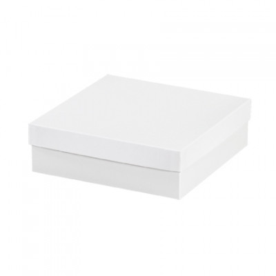 Cajas de regalo de aglomerado, parte inferior, Deluxe, blancas, 12 x 12 x 3 