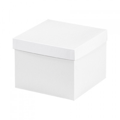 Cajas de regalo de aglomerado, parte inferior, Deluxe, blancas, 8 x 8 x 6 