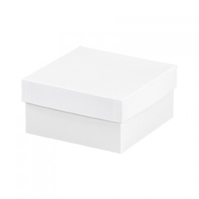 Cajas de regalo de aglomerado, parte inferior, Deluxe, blancas, 6 x 6 x 3 