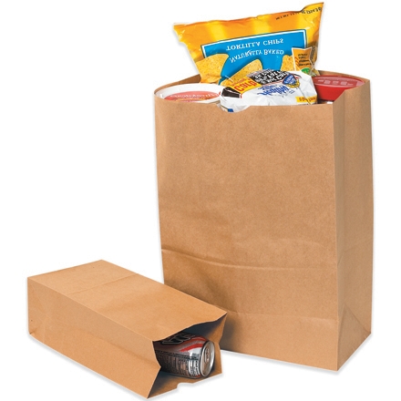 Bolsas de papel Kraft, extra resistentes, 25 libras, natural, 500/cartón