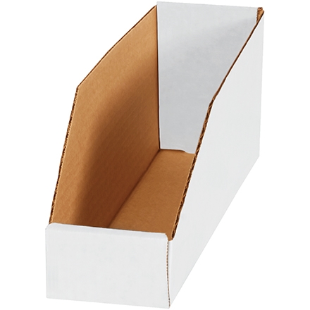 White 50-3" x 9" x  4 1/2" Open Top Corrugated Bin Boxes 