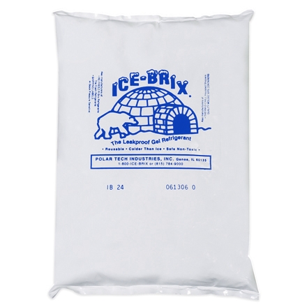 Pack of 24 8 x 6 x 1 1//4 White BOX USA BIBB24 Ice-Brix Biodegradable Packs 24 oz